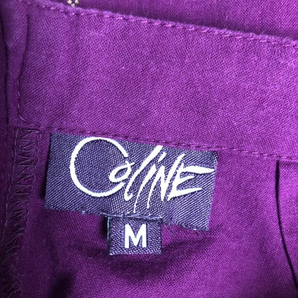 Coline Mini Skirt Womens Size Medium Plum Purple Fringed Cotton Boho Hippie Fun - Picture 5 of 6